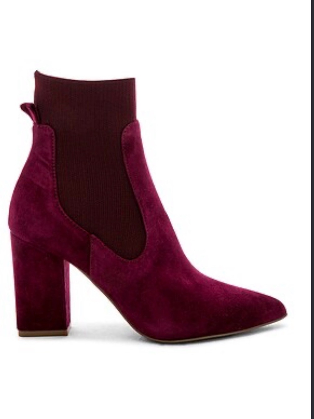 New Richter Suede Ankle Sock Booties in Burgundy